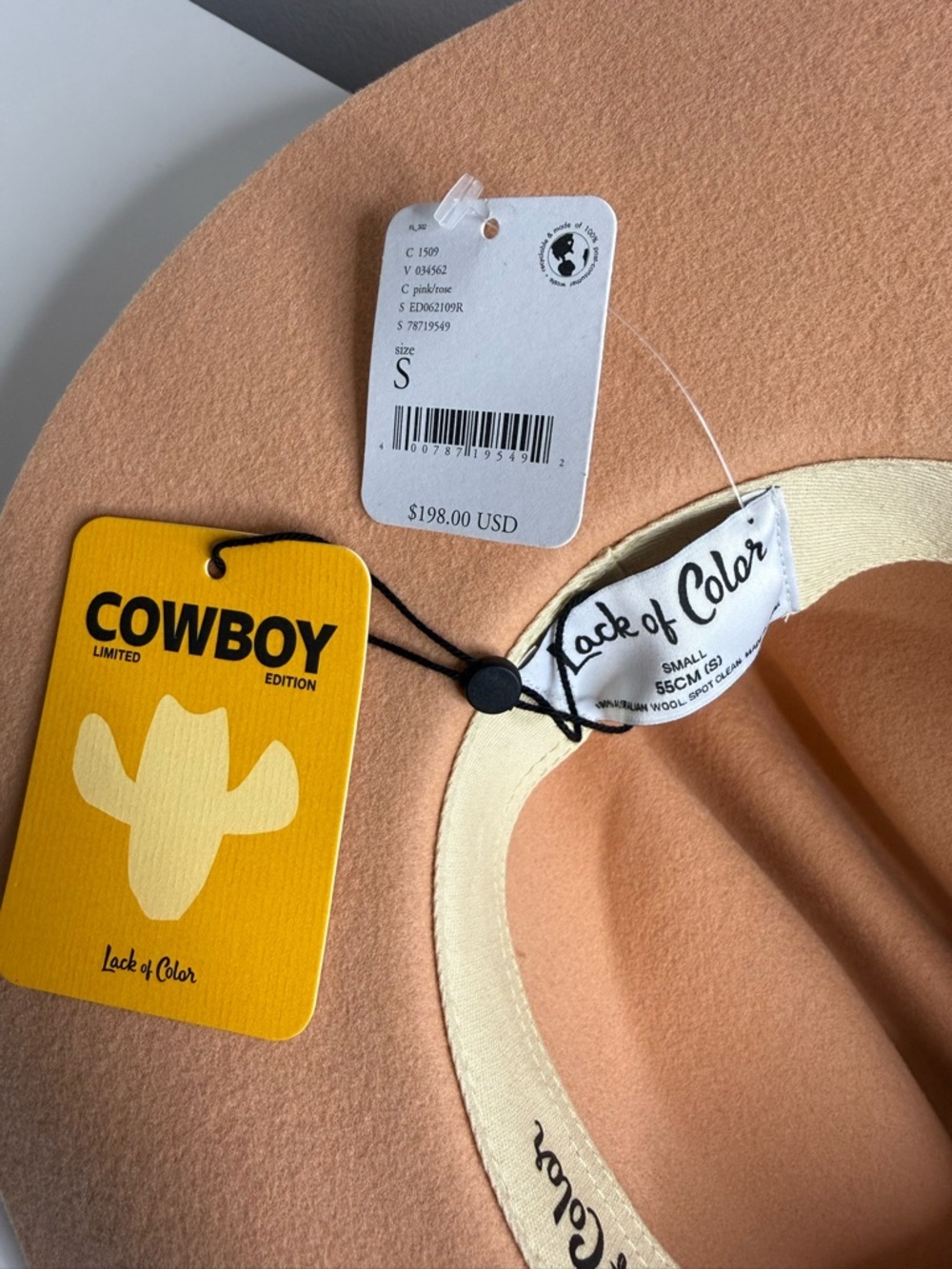 Lack of Color The Ridge Cowboy Western hat in Pink/Rose NWT $198 Free People - Picture 9 of 9